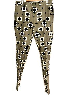 PT01 Woman Pants Geometric Print Wool Blend Trousers Size 42 Italy